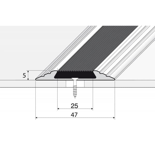 A10 Silverlist 120cm svart gummi