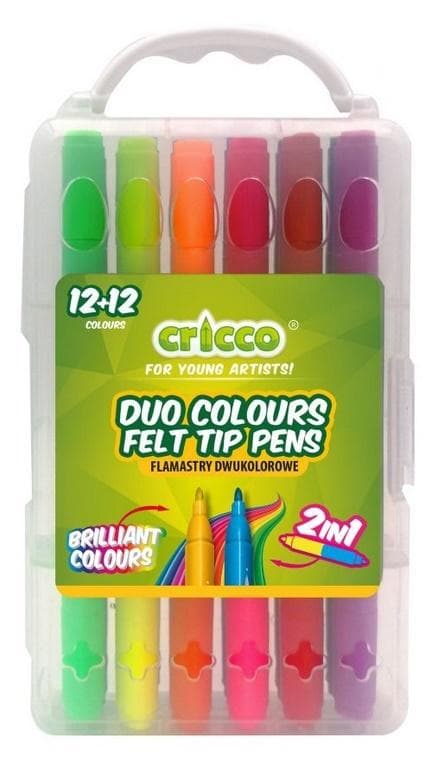 Dobbeltsidede tuscher 24 farver CRICCO