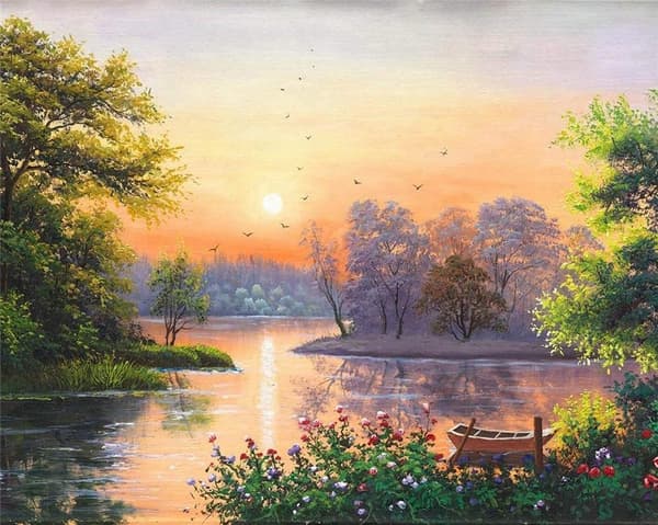 Maleri efter tal - 40x50cm Landskab