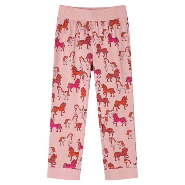 Barnpyjamas med lång ärm, ljusrosa, 104