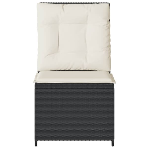 vidaXL havestol med hynder, sort, polyrattan