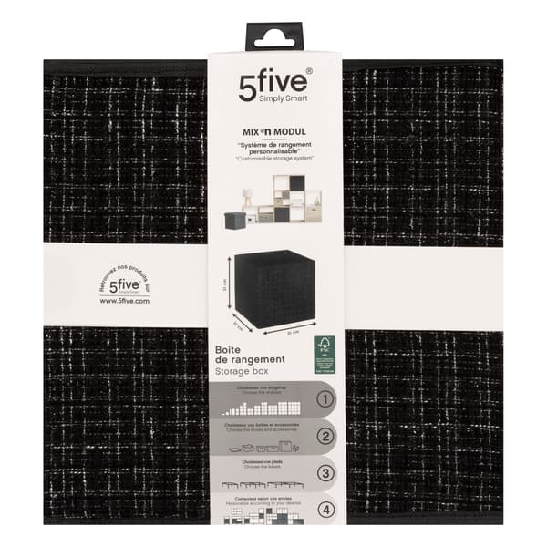 Sort tweed opbevaringsboks