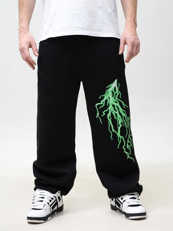 Herre brede baggy joggingbukser sort / Fluo Point X Storm M