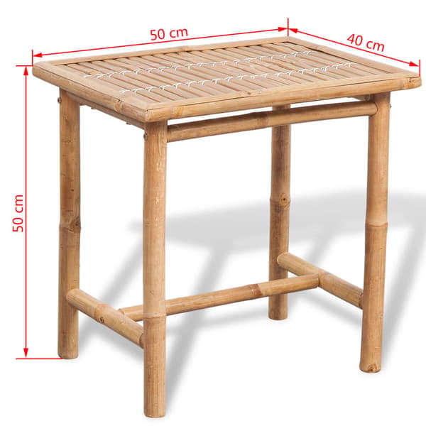vidaXL 3-delat bistroset med kuddar, bambu