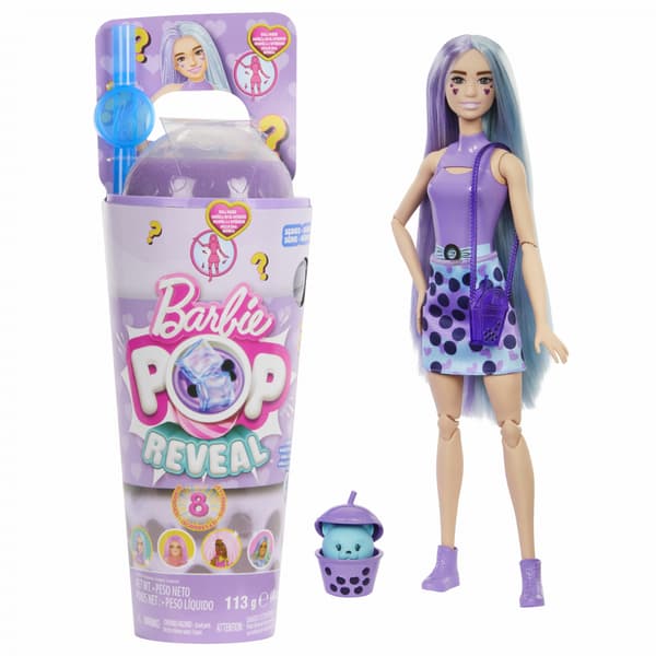 Barbie Pop Reveal Taro Milk Bubble Tea-docka