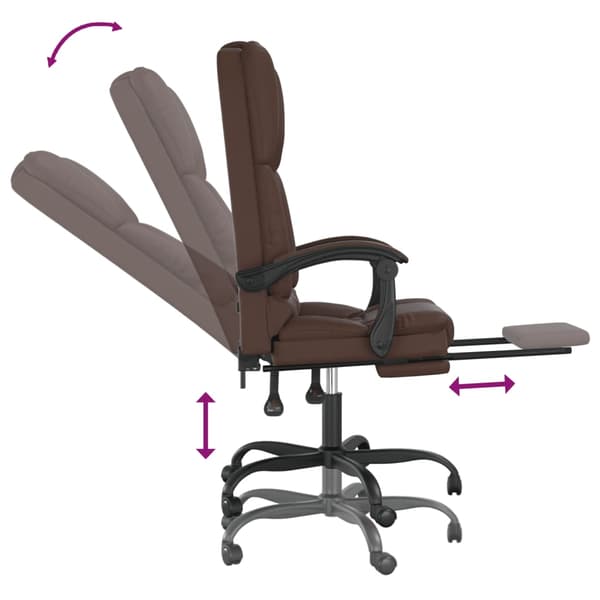 vidaXL Massagestol brun konstläder
