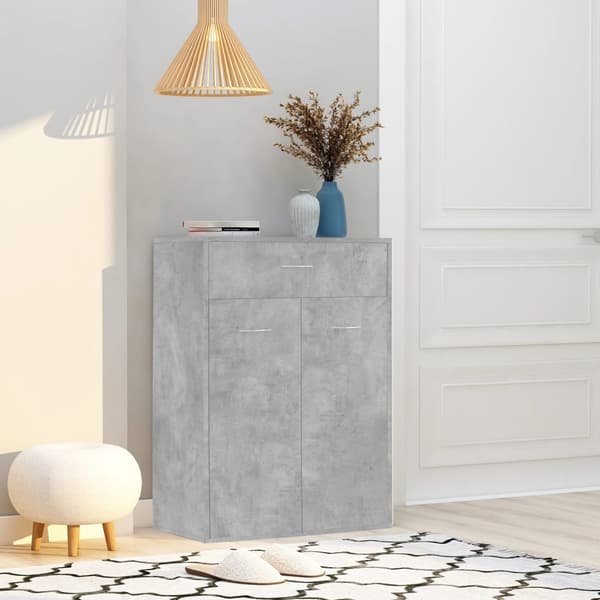 vidaXL skoskab grå 60x35x84 cm spånplade