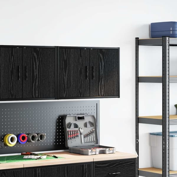 vidaXL garagevægskab sort limet træ