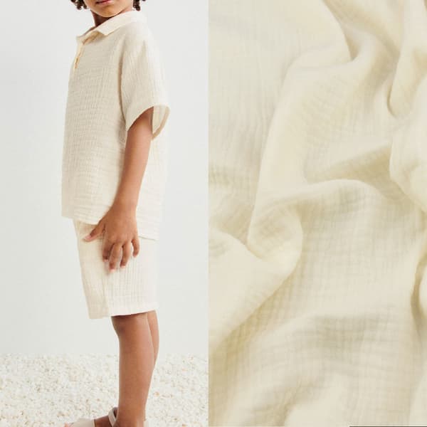 Bomuldsmuslin, ecru farve