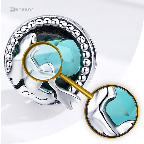 Charms silver 925 sjöjungfruhänge pärla blå silver presentpärlor