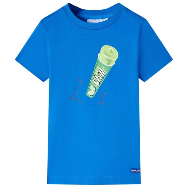 Barn-T-shirt, klarblå, 128