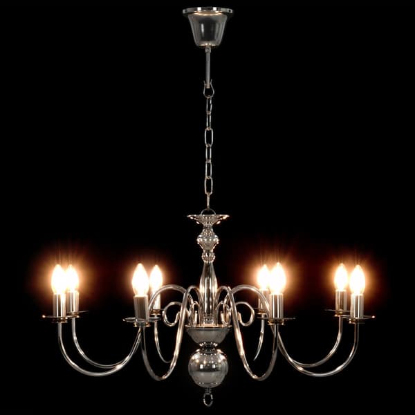 vidaXL Ljuskrona, Silver, 8 E14-lampor