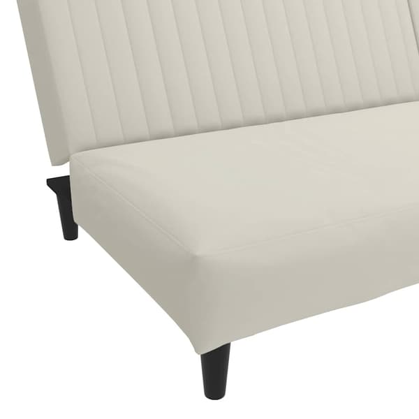 vidaXL 2-sitssoffa, krämfärgad, klädd i sammet