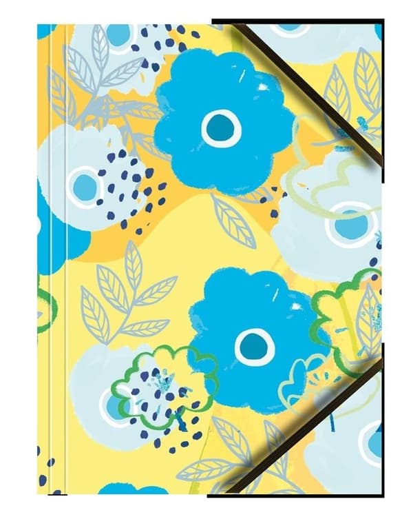 A4 papmappe med elastiske hjørneblomster (6 stk.)