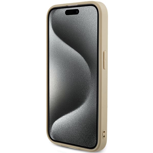Guess Saffiano Iridescent Script-skal till iPhone 15 Pro Max, guld