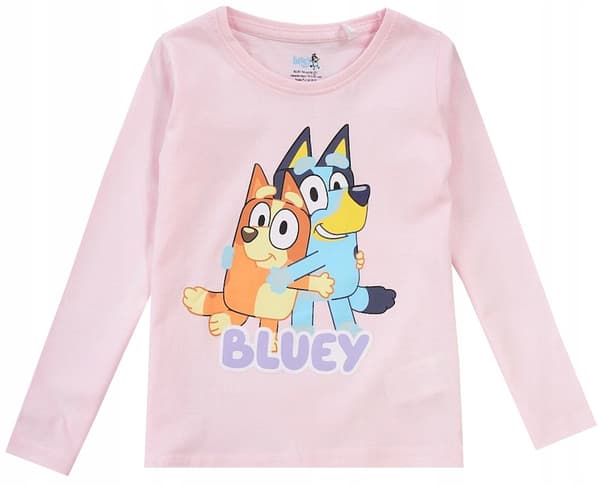 BLÅ HUNDFLICKBLUS LÅNGÄRMAD BOMULL rosa 92 D061B