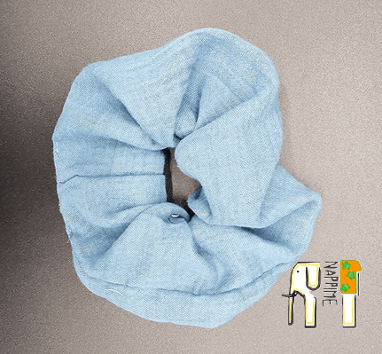 Chiffon pandebånd, BLÅ, størrelse L, NappiMe pandebånd til piger