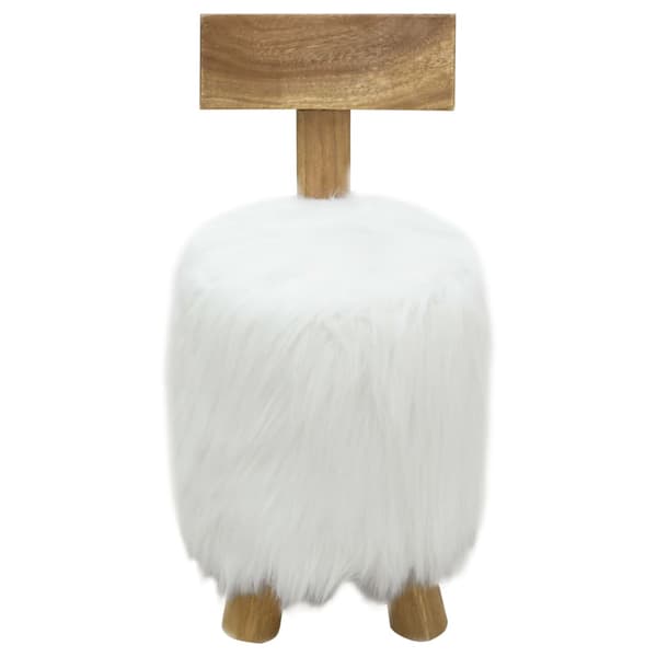 vidaXL Pall vit massiv teak