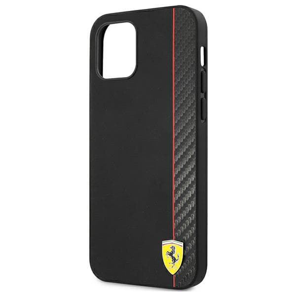 Ferrari On Track Carbon Stripe-cover til iPhone 12 mini, sort