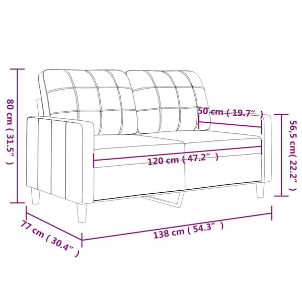 vidaXL 2-sitssoffa, grå, 120 cm, konstläder
