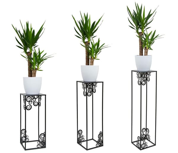 Modern stående blomställning 60 cm svart