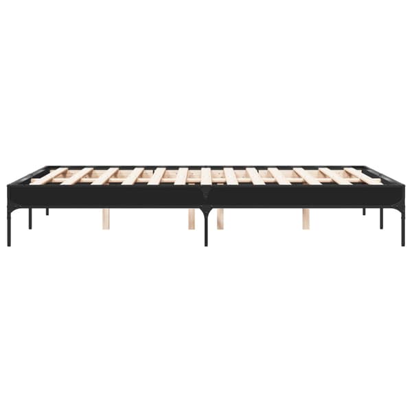 vidaXL sengestel sort 135x190 cm træ og metal