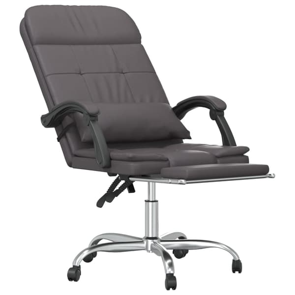 vidaXL lænestol med massagefunktion, grå, kunstlæder