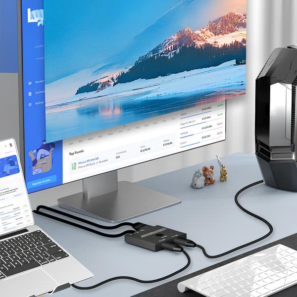 Typ-C KVM2 3.1 Thunderbolt 3-switch 2 ingångar 1 utgång Modell AB201