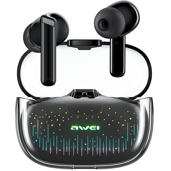 AWEI Bluetooth 5.3 T52 Pro2 TWS hovedtelefoner + dockingstation sort