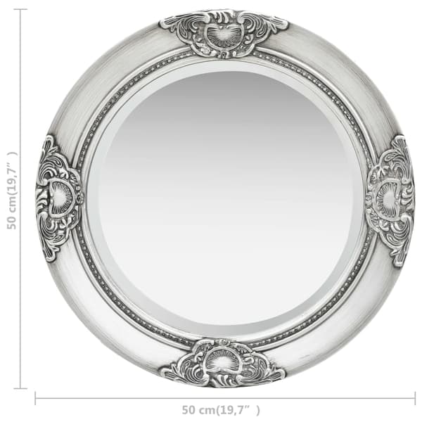 vidaXL Barock väggspegel 50 cm silver