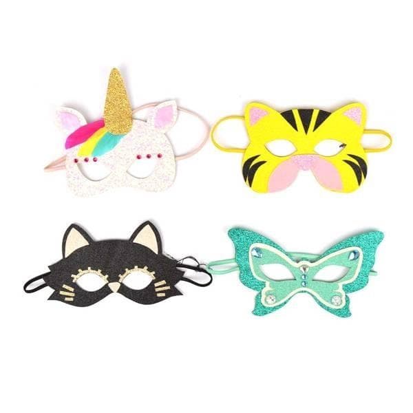 Sæt med 4 glittermasker