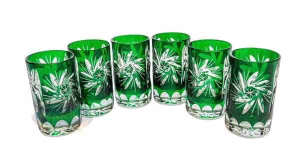 Smaragdkrystal vodkaglas 30ml Olive Grinder