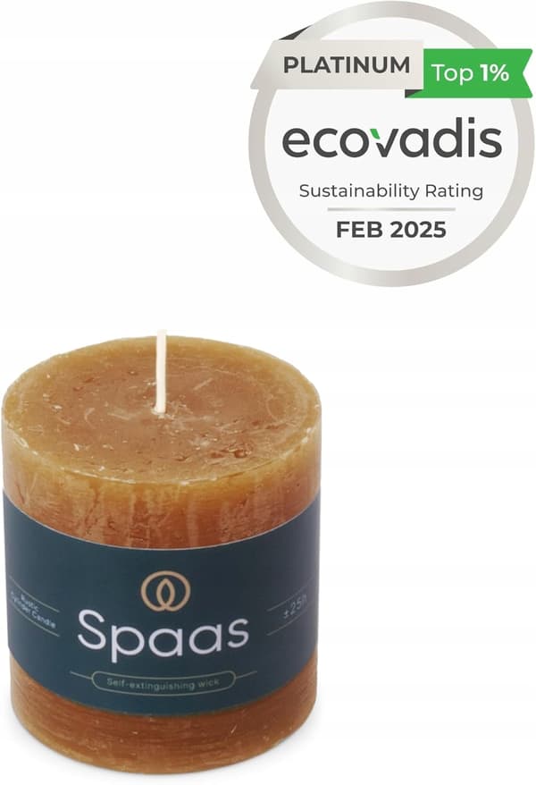 Spaas Rustikt Bloklys 70/70 mm 25 timer, Cognac