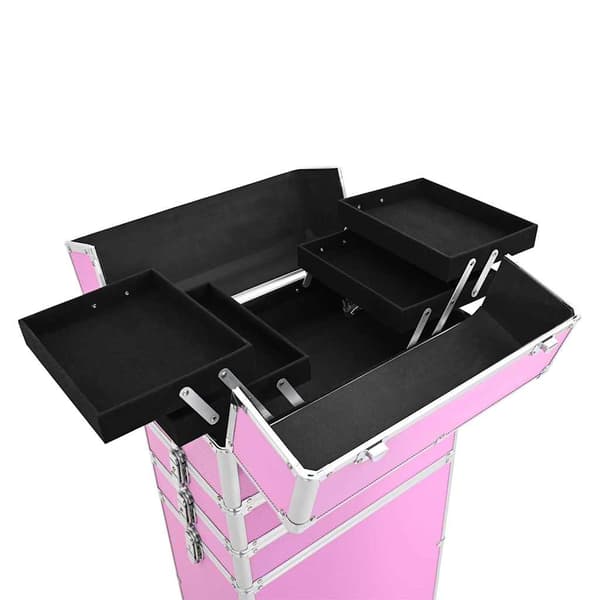 vidaXL makeup-vogn, aluminium, lyserød
