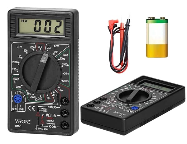 Strømmåler Universal Multimeter Amperemeter Voltmeter Ohmmeter LCD