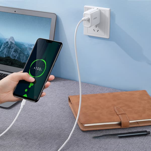 Kabel PVC USB0-A - microUSB 480 Mb/s 2m hvid