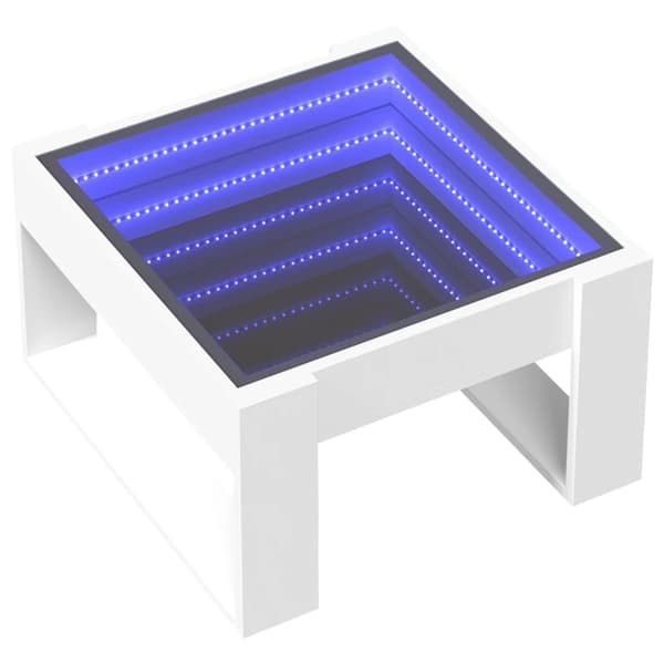 vidaXL Infinity LED soffbord vitt 50x53x30 cm