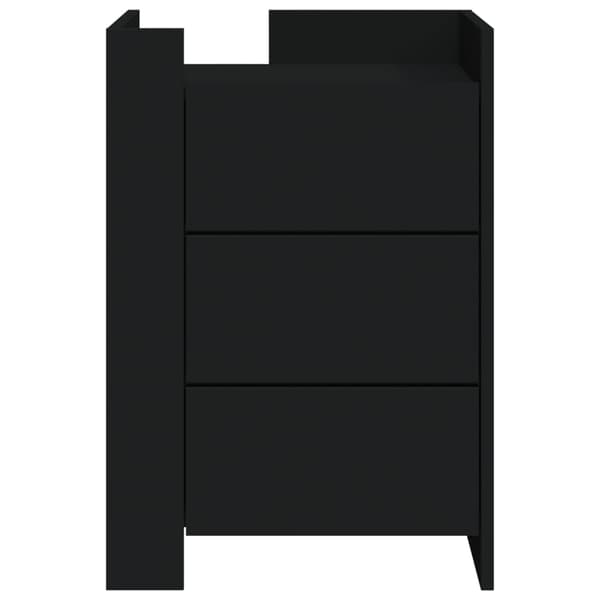 vidaXL sengebord, sort, 45x50x65 cm, træbaseret materiale