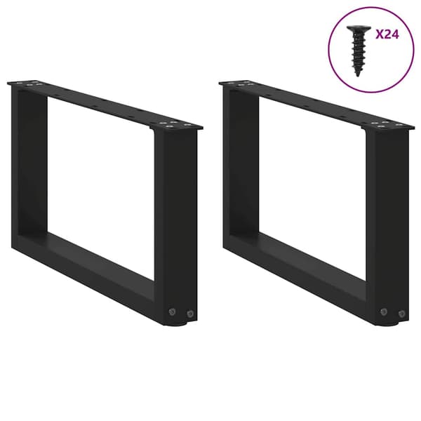 vidaXL sofabordsben, 2 stk., sort, 60x(30-31) cm, stål