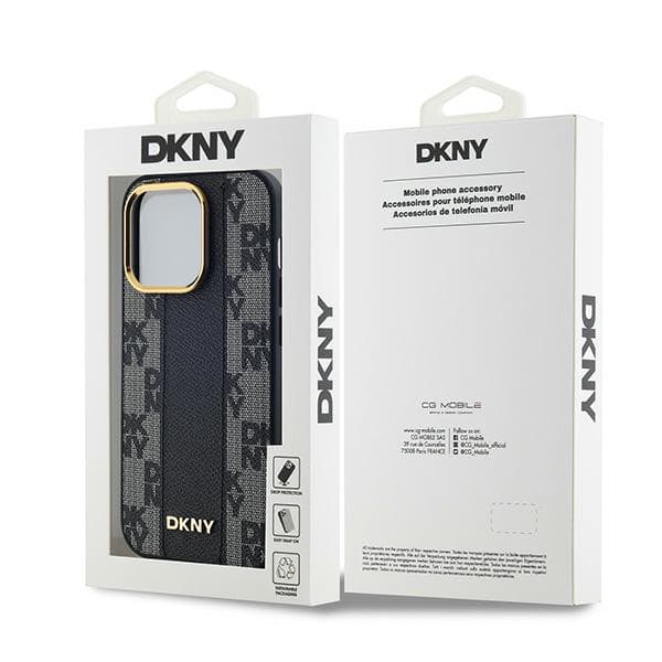 DKNY Ternet Mono Mønster MagSafe-cover til iPhone 13 Pro Max, Sort