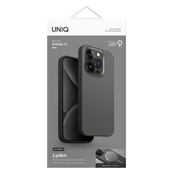 UNIQ Lyden DS-cover til iPhone 15 Pro, grå og sort