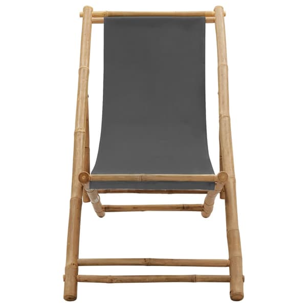 vidaXL Solstol i bambu och mörkgrå canvas