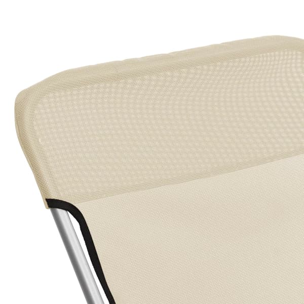 vidaXL foldbare strandstole, sæt med 2, cremefarvet, textilene og stål