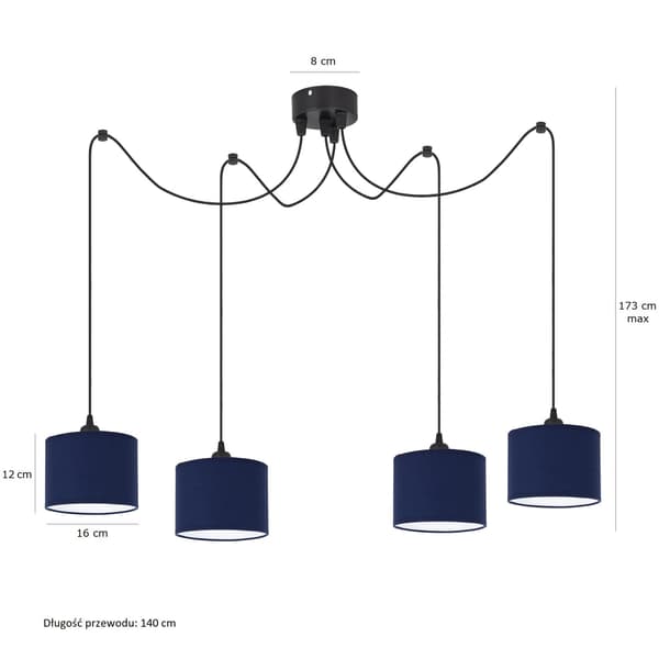 Tornado PAM4 lampe, marineblå