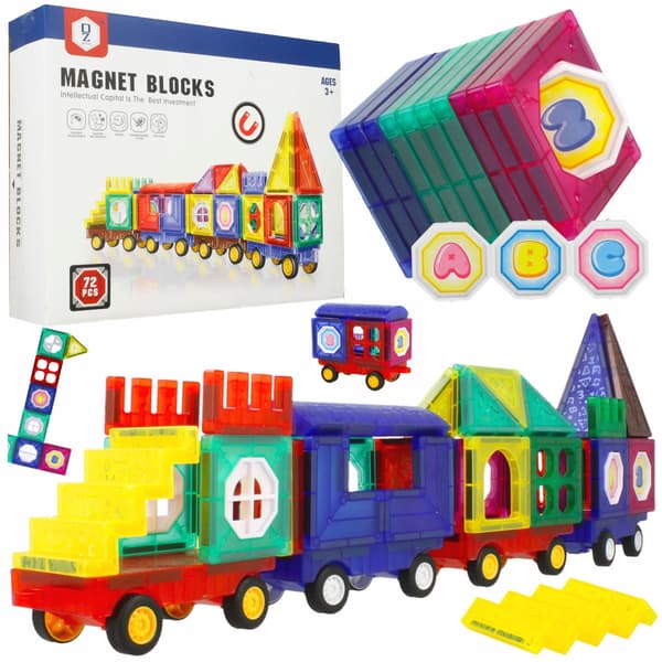 [paket] Magnetiska block 72 st bilhus U858