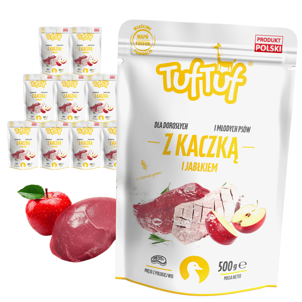 TufTuf hundfoder våtfoderspaket anka äpple 10x500g