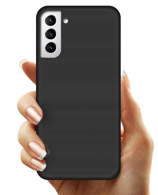 Etui til SAMSUNG GALAXY S21 Bagside Sort Mat Silikone + Glas