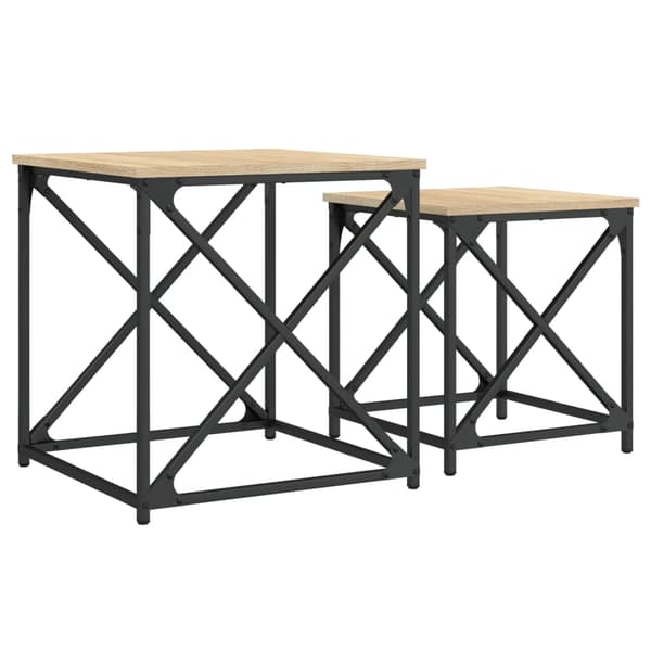 vidaXL Stapelbara bord, set om 2, Sonoma ek