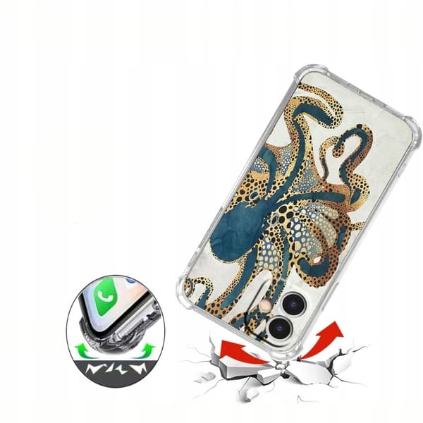 Octopus-etui til iPhone 11, TPU, blå