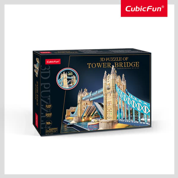 Kubisk kul. 3D LED-pussel. Tower Bridge. 220 bitar